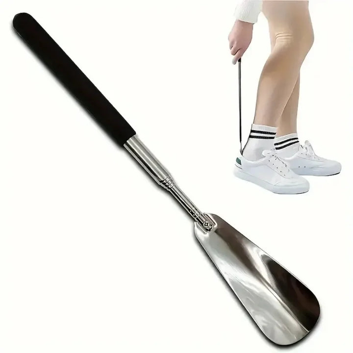 1 Pc retractable stainless steel elderly shoe puller, shoe assistant, suitable for both men and women, shoe horn