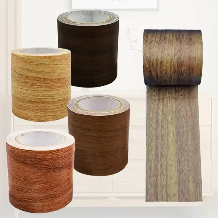 4.5M/Roll Realistic Wood Grain Repair Adhensive Duct Tape Floor Furniture Renovation Skirting Line Sticker Home Decoration
