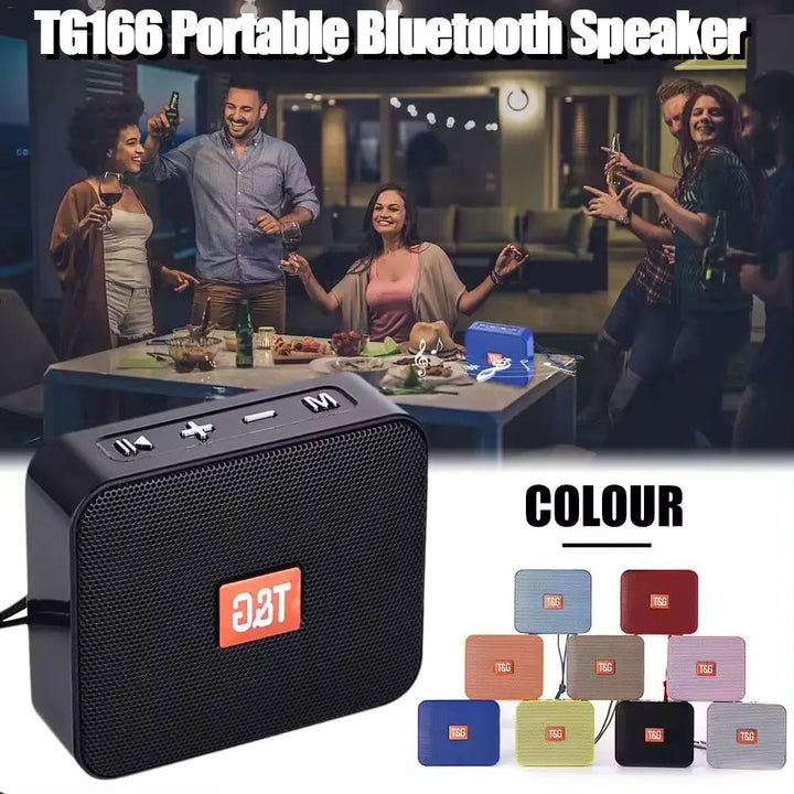 TG166 Portable Speaker Mini Wireless Bluetooth Soundbar Subwoofer Outdoor Indoor Loudspeaker Support TF Card FM Radio Waterproof