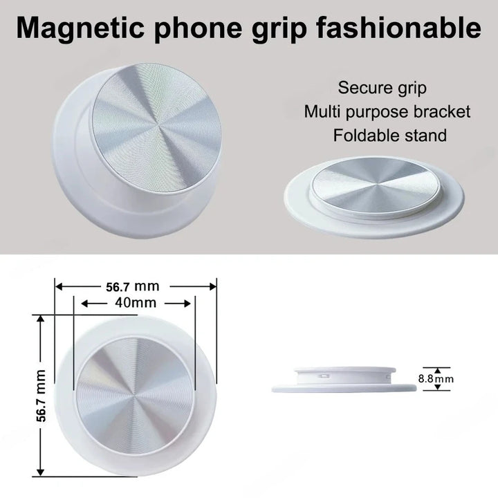 Magnetic Foldable Phone Grip Holder For Samsung Mount Socket Pocket For Magsafe iPhone 17 N52 Magnet Ring Finger Expanding Stand