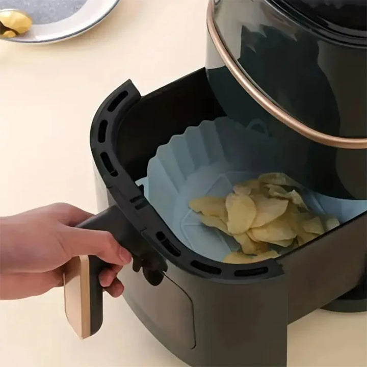 1 Pc Reusable Silicone Air Fryer Liner - Non-Stick, Heat Resistant Foldable Baking Mat