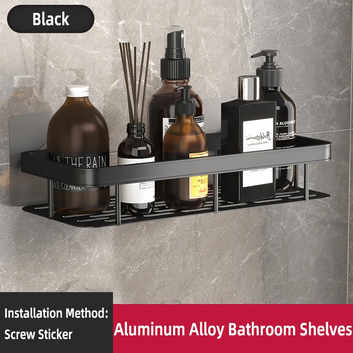High Quality Wall Mounted Rectangular Rack Bathroom Storage Rack Towel Rack Wall Shower Shampoo Rack Drill Free Rack Tripod