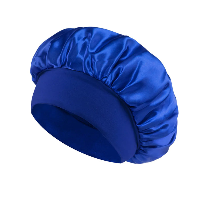 1 Pc Soft Silk Satin Lined Bonnet Large Satin Hair Bonnet Household Sleep Shower Cap Hair Wrap Cover for Long Hair Salon Tool
