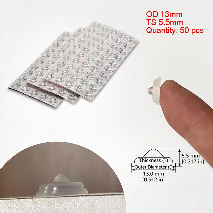 100Pcs Soft Silicone Rubber Anti Slip Bumpers Feet Pads Damper Buffer Cabinet Bumpers Silicone Furniture Pads Drawer Door Pad