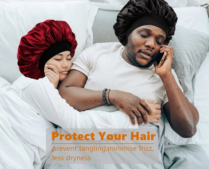3 Pcs/LOT Men Silky Durag Long Tail Pirate Hat Headband Turban Dome Wave Cap Unisex Wig Cap Elastic Band Satin Bonnet