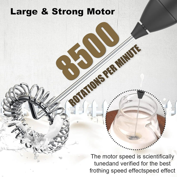Mini Milk Frother USB Rechargeable 3 Speeds Foam Maker Coffee Whisk Mixer Electric Handle Blender Egg Beater