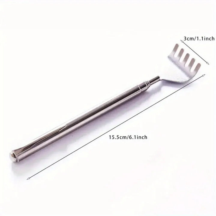 silvery Telescopic Back Scratcher, Portable Extendable Stainless Steel Scratchers for Men Women, Mothers Gifts,Gifts For Men,G