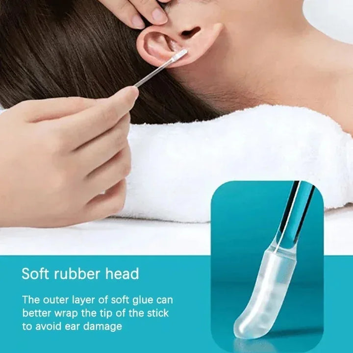 24 Pcs Disposable Silicone Earwax Remover sticky ear pick For Kids Older Adults S/L Ear Cleaner Reusable Adhesive Earpick