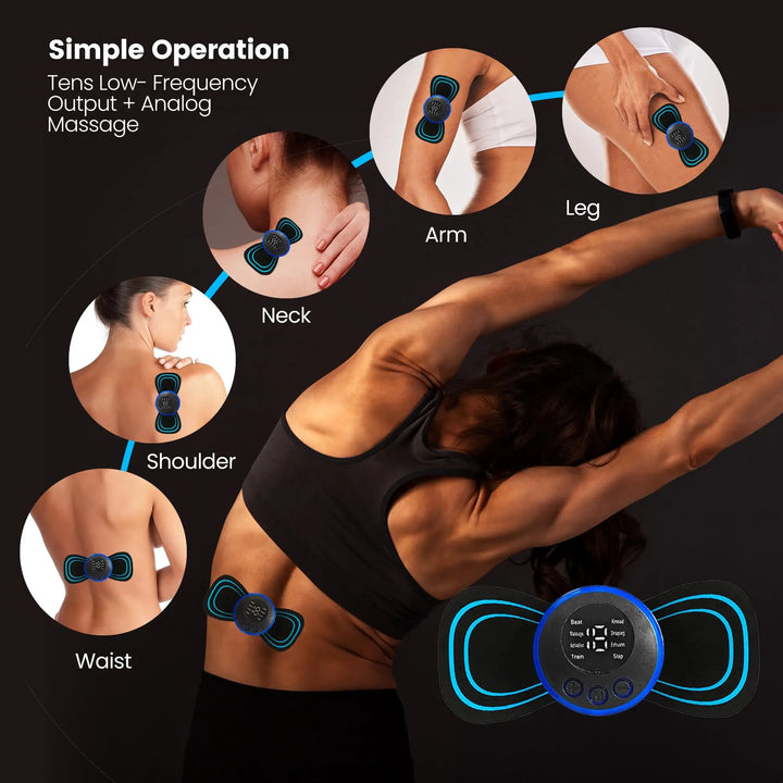 10PCS Portable Mini Electric Neck Back Massager Cervical Massage Patch Stimulator Massage Patch Replacement Patch