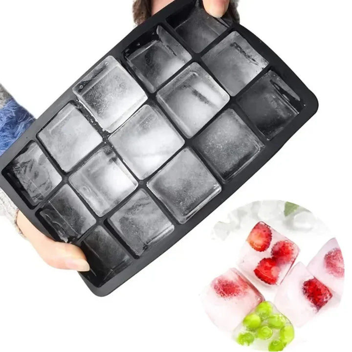 4/15 Grid Silicone Ice Cube Mold Big Square Ice Cube Tray Mold Ice Cube Maker Non-toxic Durable Bar Pub Wine Ice Blocks Maker