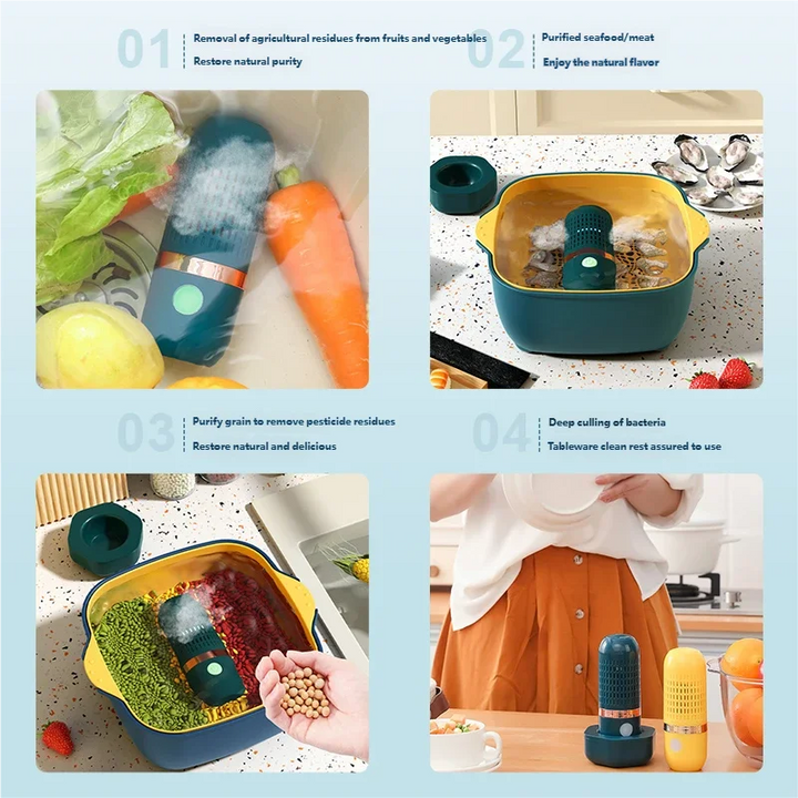 HOMEFISH Multifunctional 3000mAh Fruit And Vegetable Cleaning Machine - Portable Device for Cleaning Fruits And Veggies