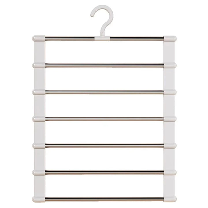 Multi-Layer Pants Hanger Space Saving Closet Organizer Foldable Trousers Clothes Rack Wardrobe Storage with Non Slip Clips