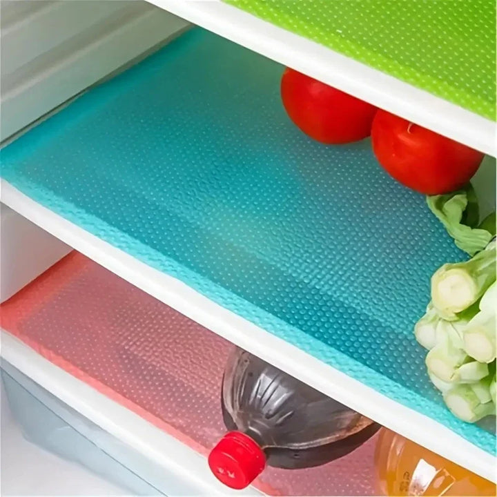 4 Pcs EVA Waterproof Refrigerator Liner Mat Washable Mildew Kitchen Pad Anti-Oil Cabinet Drawer Placemat Heat-Insulated Fridge Mat