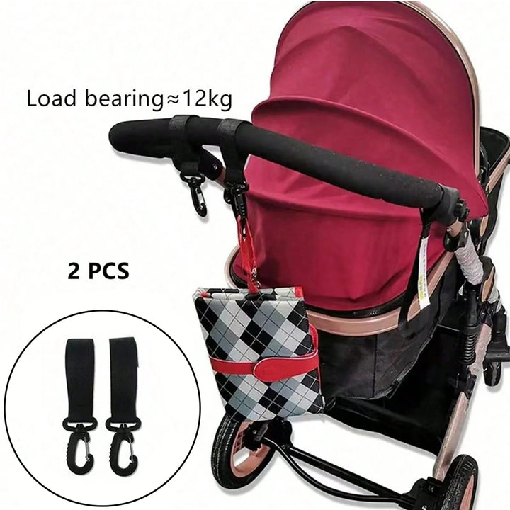 2 Pcs PU leather baby bag stroller hook pram rotate 360degree rotatable cart organizer pram hook crochet stroller accessories