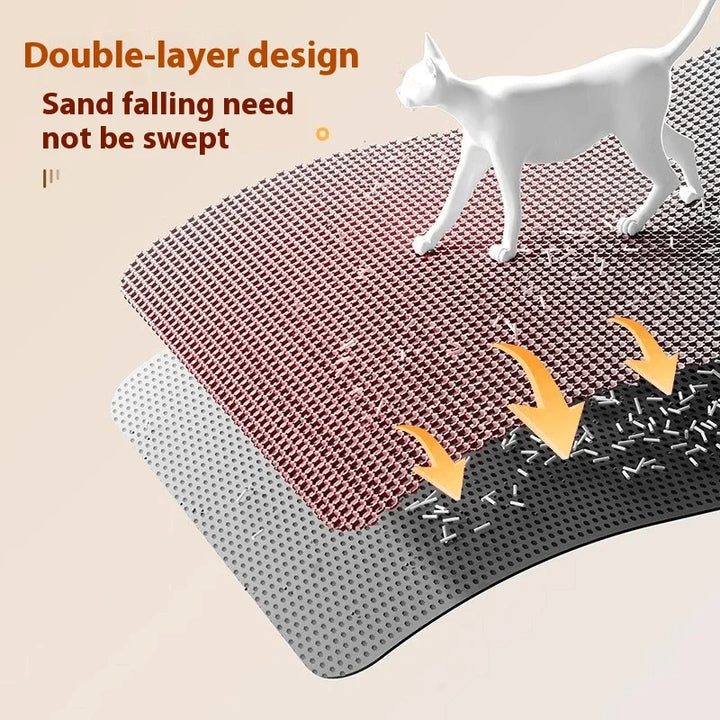 Extra Large Cat Litter Mat Heavy Duty Waterproof 2 Layer Non-Slip Washable Pet Floor Protector Litter Box Sand Stopper