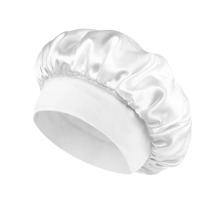 1 Pc Soft Silk Satin Lined Bonnet Large Satin Hair Bonnet Household Sleep Shower Cap Hair Wrap Cover for Long Hair Salon Tool