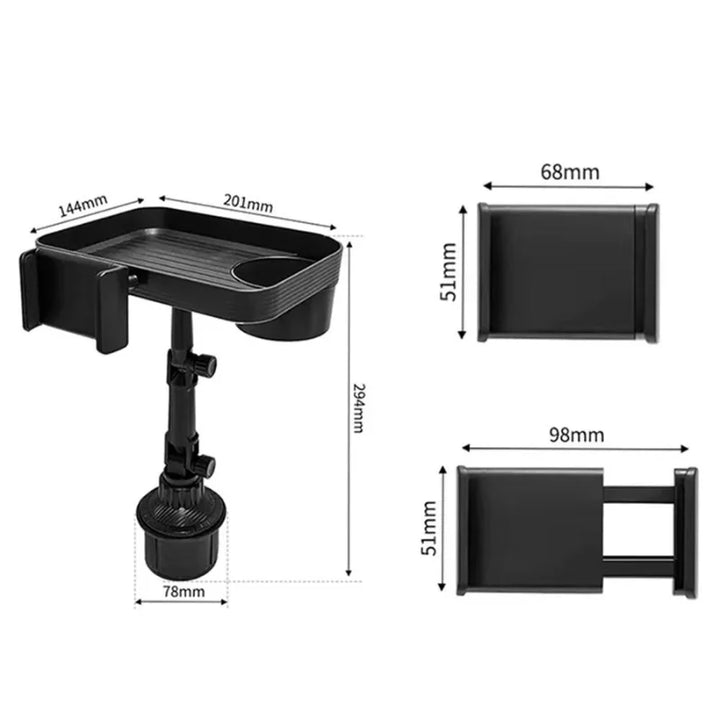 Car Cup Phone Holder Stand Mount Tray 360 Degree Rotation Table Slot Food Organized Adjustable Drink Accesories