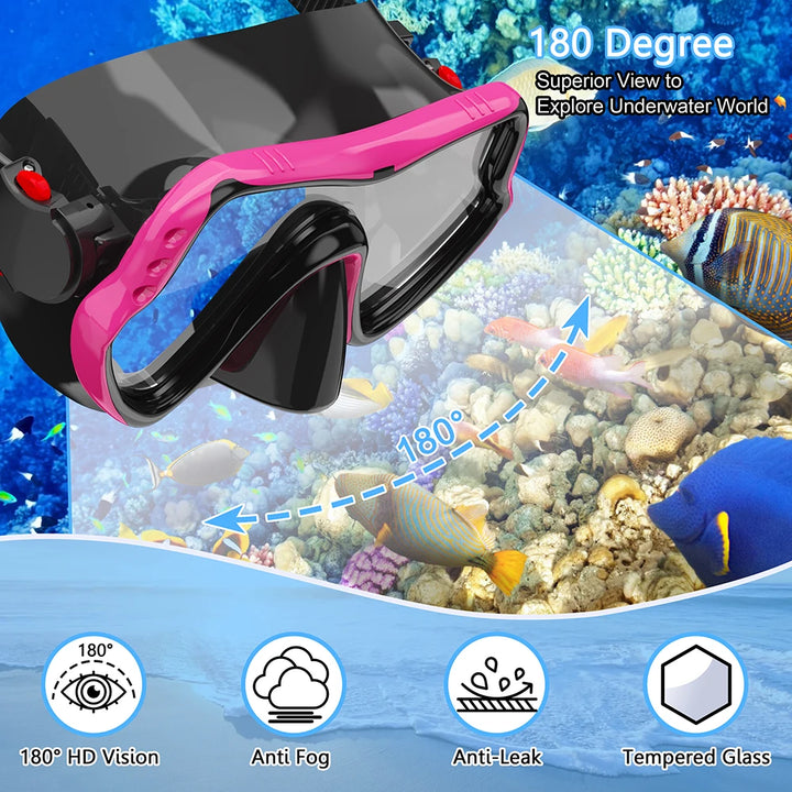 Máscara de buceo para esnórquel profesional, máscara de natación para hombres y mujeres, gafas de buceo impermeables HD, máscaras de esnórquel de silicona