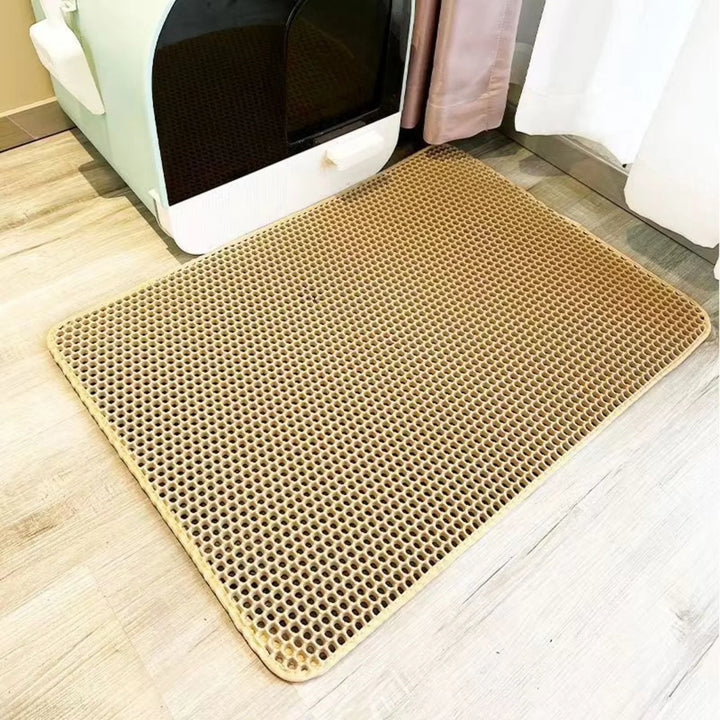 Extra Large Cat Litter Mat Heavy Duty Waterproof 2 Layer Non-Slip Washable Pet Floor Protector Litter Box Sand Stopper