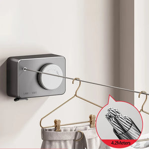 Corde à linge rétractable invisible pour vêtements, intérieur de la maison, petite corde à linge polyvalente, support de séchage, corde murale pour sécher les vêtements