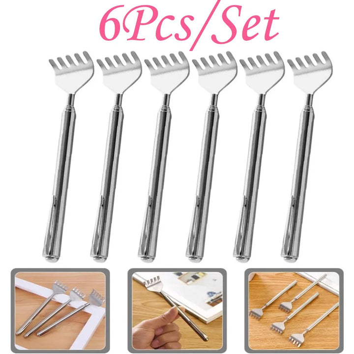 silvery Telescopic Back Scratcher, Portable Extendable Stainless Steel Scratchers for Men Women, Mothers Gifts,Gifts For Men,G