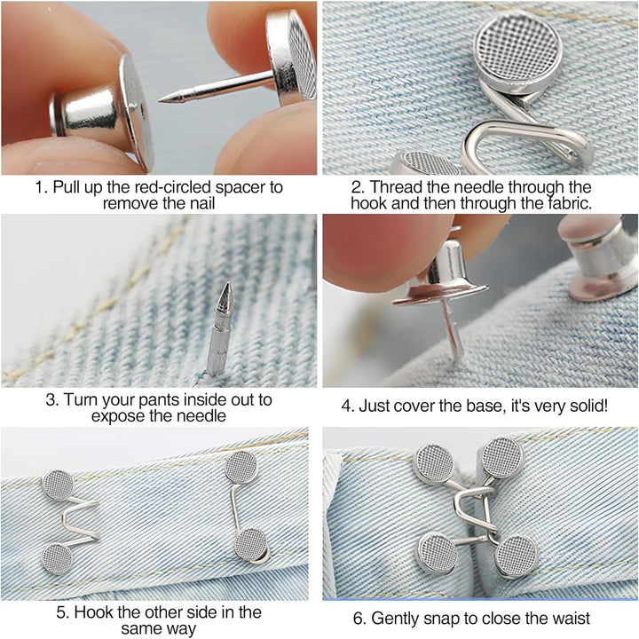 1/2/4 Pairs Jeans Button Tightener,Pant Waist Tightener, Button Pins for Jeans, Button for Jeans to Make Smaller Waist Tightener