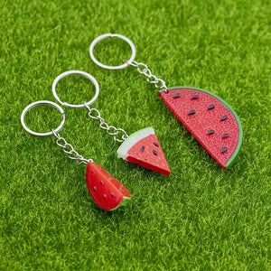 Mini porte-clés pastèque, Simulation de fruits, nourriture, modèle de jouet, porte-clés de voiture, sac de téléphone, pendentif, ornements, cadeau, bijoux bibelot