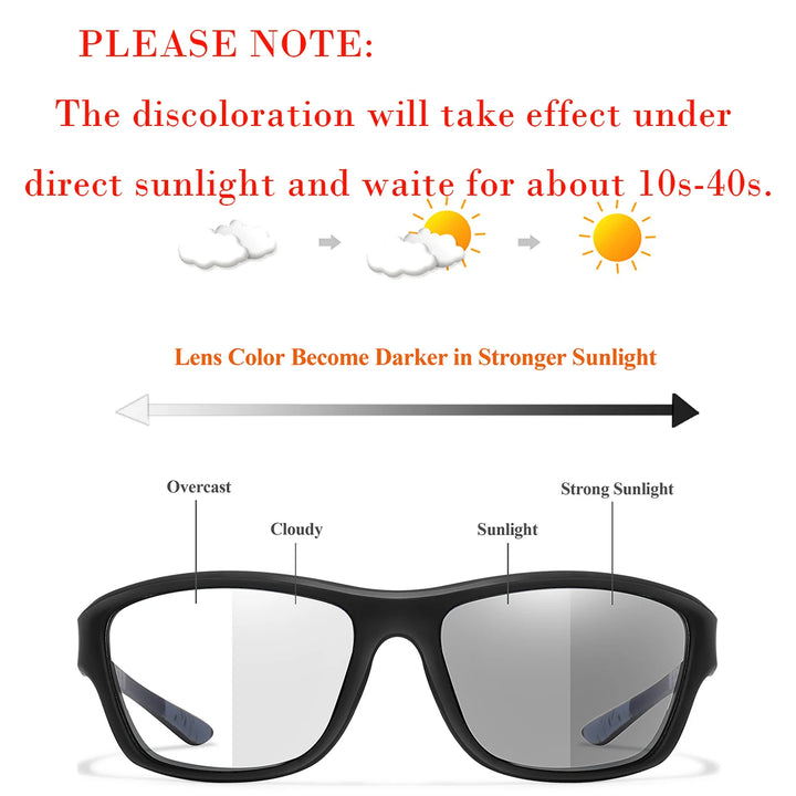 POAT Brand Photochromic Motorcycle Sunglasses Men Women Outdoor Cycling Driving Hiking Eyewear Fishing UV400 Protection Goggles
