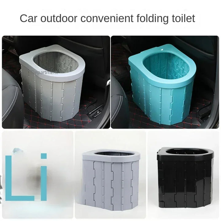 Car Folding Toilet Potty Car Camping Toilet Travel Bucket Toilet Seat Camping Hiking Long Distance Trip