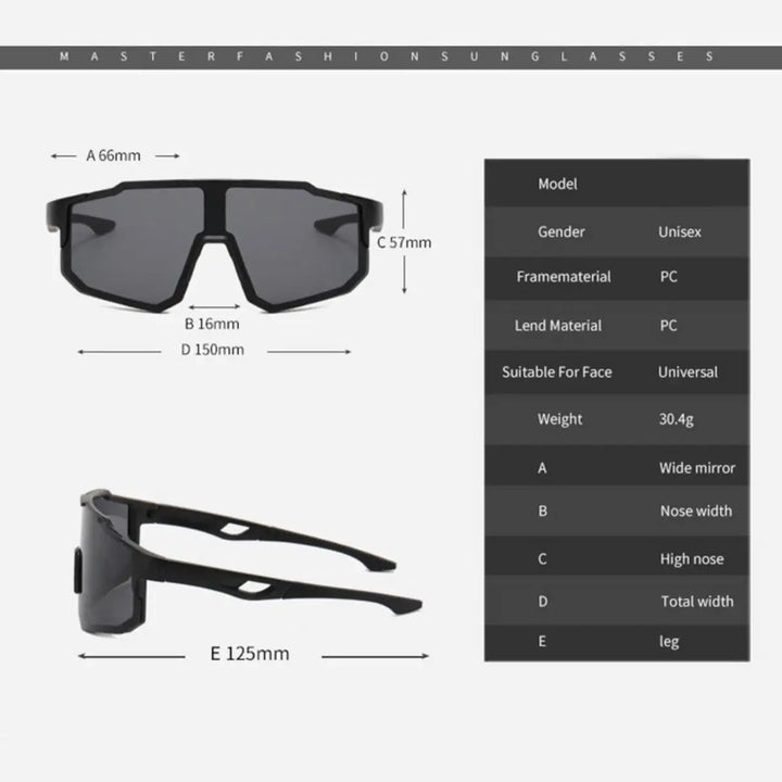 New Cycling Sunglasses Large Frame UV400 Shades UV Protection Outdoor Sports Windproof Anti-Ultraviolet Hiking Climbing Goggles