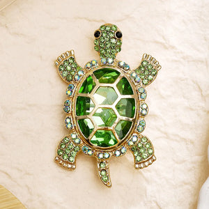 SKEDS Women Men Exquisite Turtle Rhinestone Shining Brooches Delicate Top Brand High Quality Animal Series Badges Jewelry Gift