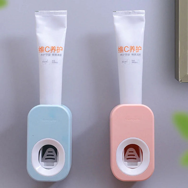 ECOCO Automatic Toothpaste Dispenser Wall Mount Bathroom Bathroom Accessories Waterproof Toothpaste Squeezer Toothbrush Holder