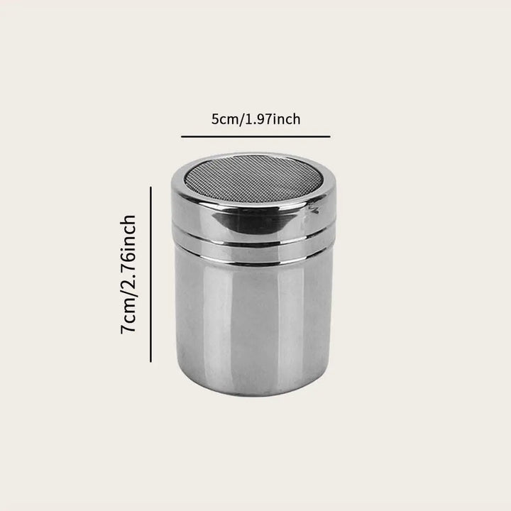 1 Pc-Silver stainless steel mesh tube type dusters dusting salt shaker spice jar Salt Sugar Pepper Shaker Box Cocoa Icing Powder