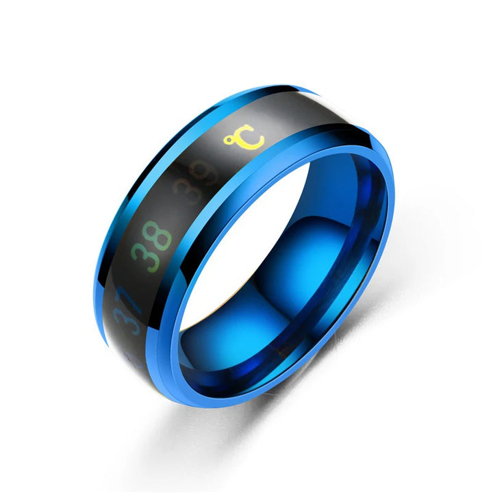 Bague multifonctionnelle intelligente en acier inoxydable pour couple, ressentant l'humeur, intelligente, sensible à la température, bijoux étanches.