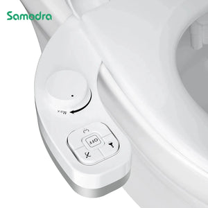 SAMODRA Nicht elektrisches Bidet - Selbstreinigende Doppeldüse (Front- und Gesäßdusche) Wasserbidet-Toilettensitzaufsatz