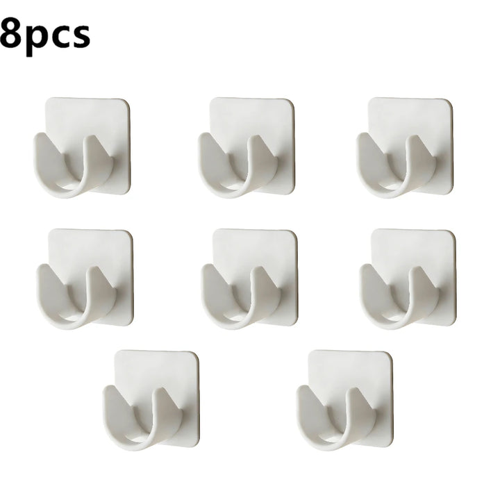 Set of 2/4/8 Self Adhesive Hooks Punch-free Curtain Rod Clip Hook Window Curtains Wall Hanging Holder Household Clamp Fixed Clip