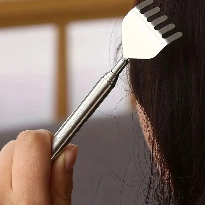 silvery Telescopic Back Scratcher, Portable Extendable Stainless Steel Scratchers for Men Women, Mothers Gifts,Gifts For Men,G