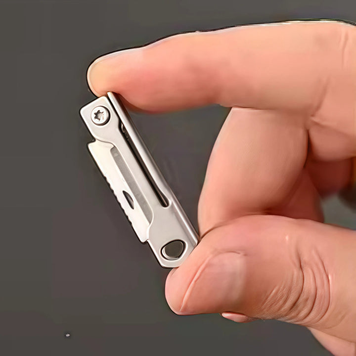 1 Pc Stainless Steel Mini Folding Knife - Multi-Function Pocket Tool Keychain for Outdoor Camping & EDC