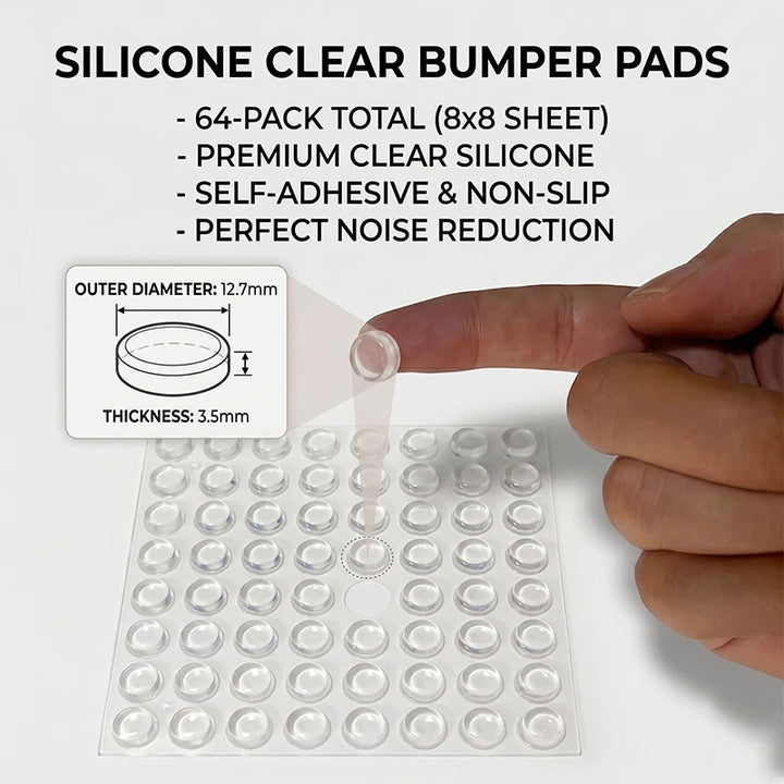 100Pcs Soft Silicone Rubber Anti Slip Bumpers Feet Pads Damper Buffer Cabinet Bumpers Silicone Furniture Pads Drawer Door Pad