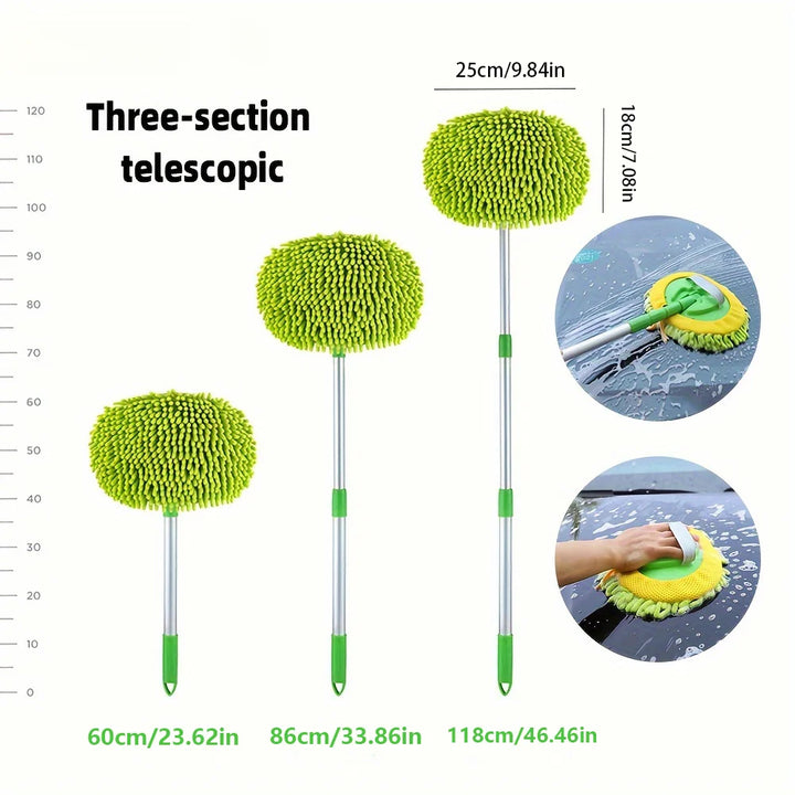 Car Wash Brush Telescoping Long Handle Microfiber Cleaning Mop Adjustable Absorbent Mop Cleaning Kit for Car Accessories