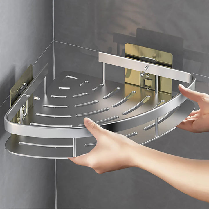 High Quality Wall Mounted Rectangular Rack Bathroom Storage Rack Towel Rack Wall Shower Shampoo Rack Drill Free Rack Tripod