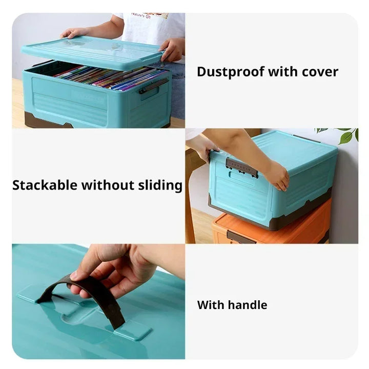 Camping Storage Box Folding Multifunction Space-Saving Plastic Sundries Storages Car Backup Organizer Portable High-Capacity Box