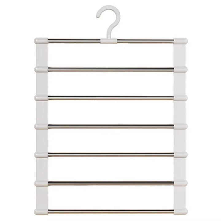 Multi-Layer Pants Hanger Space Saving Closet Organizer Foldable Trousers Clothes Rack Wardrobe Storage with Non Slip Clips