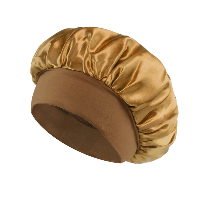 1 Pc Soft Silk Satin Lined Bonnet Large Satin Hair Bonnet Household Sleep Shower Cap Hair Wrap Cover for Long Hair Salon Tool