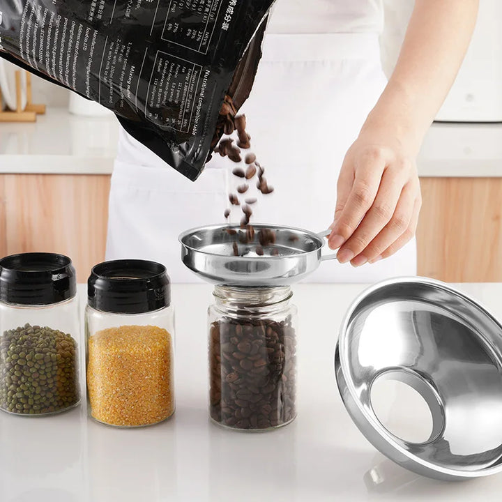 Stainless Steel Wide Mouth Funnel, Kitchen and Household Large Diameter Funnel, Multifunctional Jam Canning Funnel