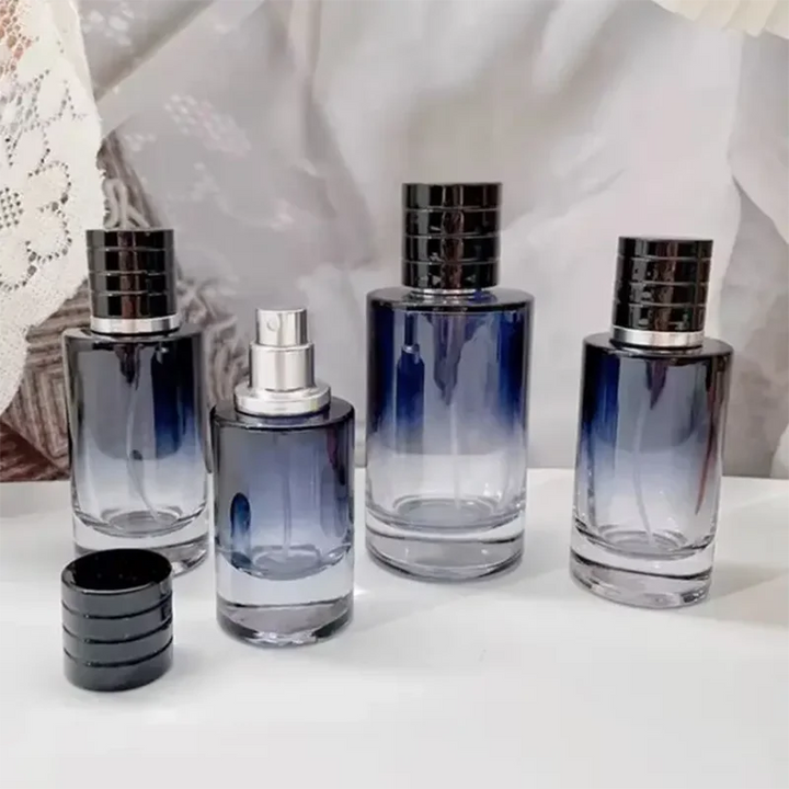 1 Pc 30ml-100ml Gradient Color Portable Glass Refillable Perfume Bottle Cosmetic Container Atomiser Sprayer Travel Cosmetic Tool