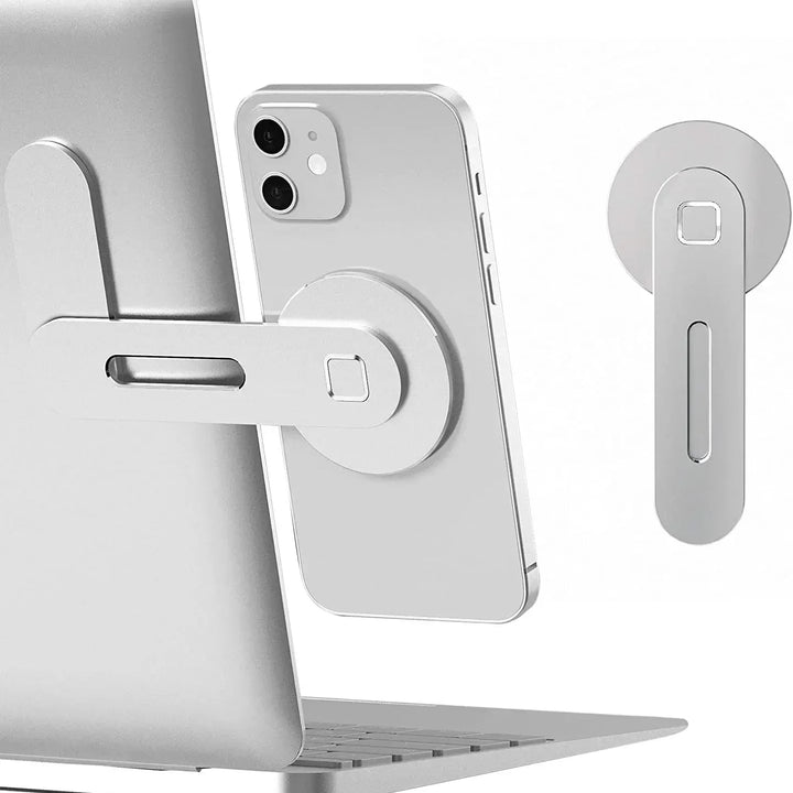 2025 Magnetic Laptop Phone Holder Computer Monitor Side Cell Phone Slim& Foldable For iPhone 14 13 12 Series Case and All Phone