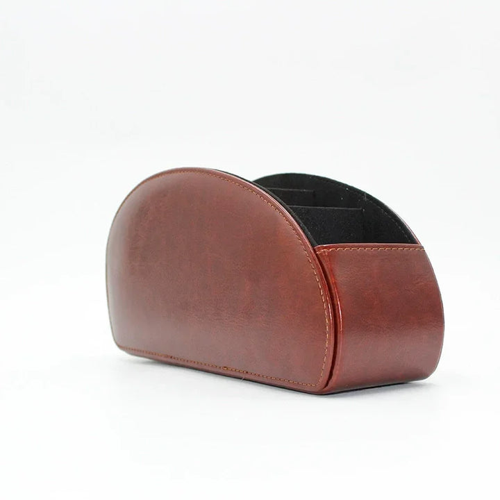 5 Grid Pu Leather Organizer Remote Control Phone And Tv Holder Desk Storage Box Cosmetics Brush