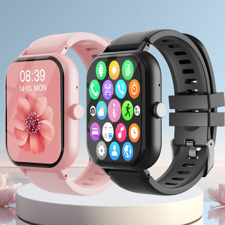 Reloj inteligente Bluetooth de 1.99" para hombres y mujeres, pantalla táctil completa, reloj deportivo de fitness con podómetro para Android e iPhone