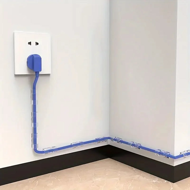 Clear Plastic Cable Clips - Transparent Wire Organizers for Wall & Desk Cable Management, Adhesive Cord Holders